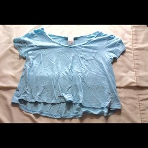 Blue Heathered Crop Top
