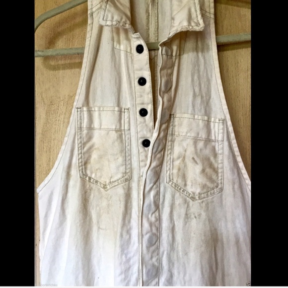 Free People White Distressed & “Dirty” Overall  S - Picture 4 of 4