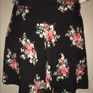 Black Floral Skirt