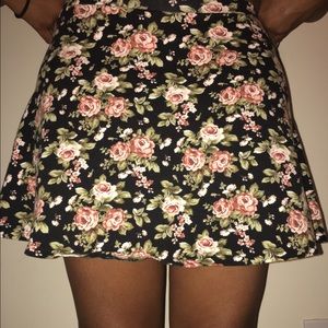 Black Floral Skirt
