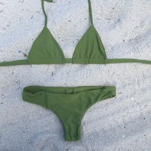 SIETE Olas swim two piece bikini in olive green