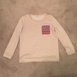 Beige sweater with knit pocket