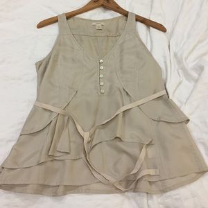 JCrew silk peplum sleeveless top