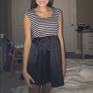 Black and gray striped dress