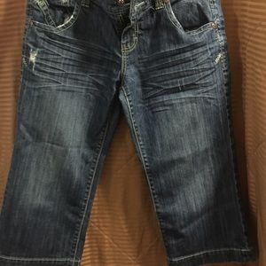 Jean wide leg capris