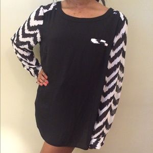 Long sleeve print blouse