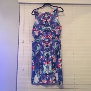 Floral side  cutout dress
