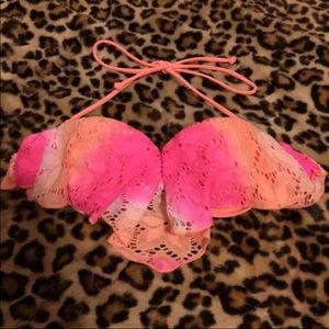 Victoria's Secret pink & orange swim bandeau