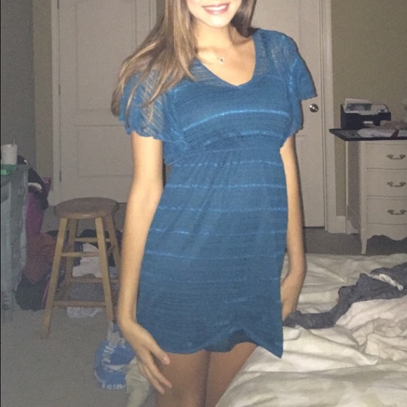 Teal lace dress