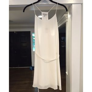 White chiffon slip dress