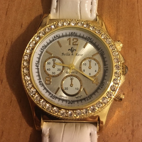 Bella & Rose- Gold & White Watch