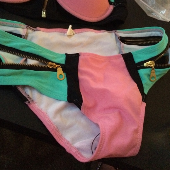 Pink n Aqua bathing suit - Picture 2 of 4
