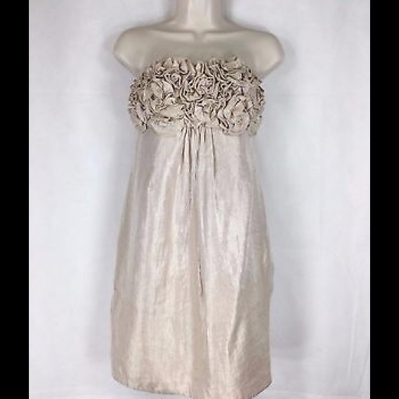 Alexia Admor Champagne Strapless Cocktail Dress - Picture 4 of 4