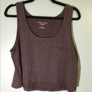 GREY CROP TOP/ MUSCLE TEE