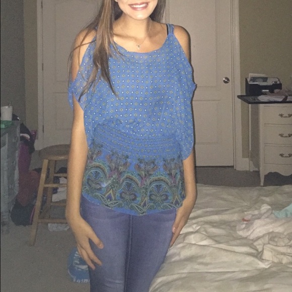 Blue chiffon shirt