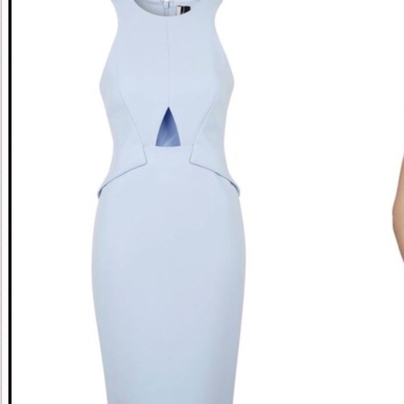 SOLD!! Topshop Midi light blue dress sz 8 - Picture 2 of 3
