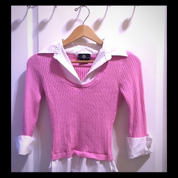 Pink collared sweater