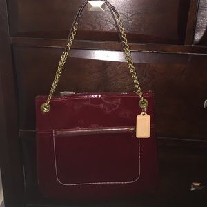FINAL $$ DROP! Coach Bag w/ gold chains on straps.