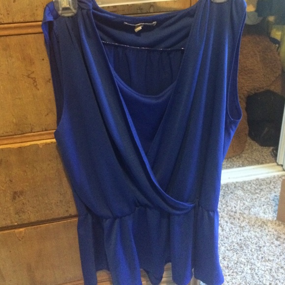 Banana Republic electric blue draped tank