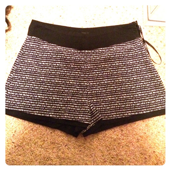 Black and white shorts