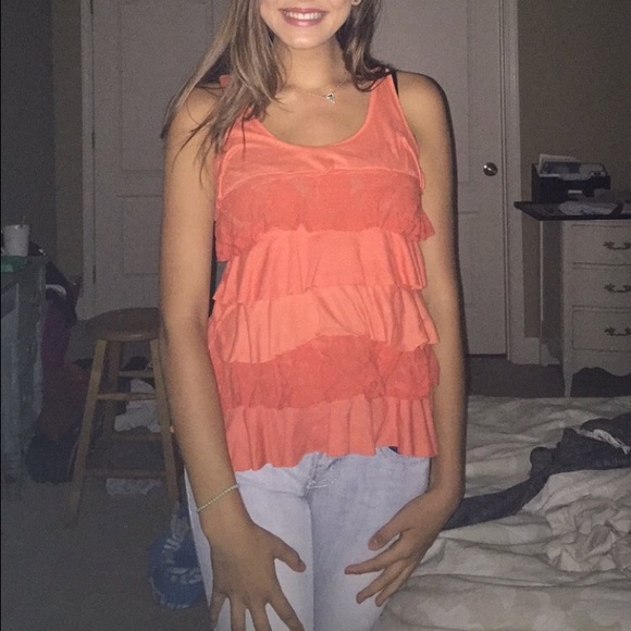 Orange flowy top