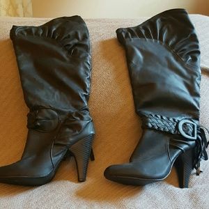 Black knee high boots