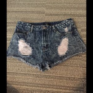Forever 21 High-Waisted Distressed Shorts