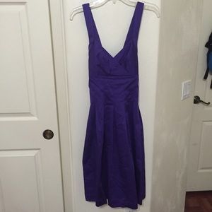 Calvin Klein Purple Pleated Cross-Strap Dress