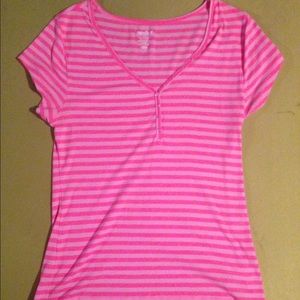 💖 Pink Striped Tee Shirt