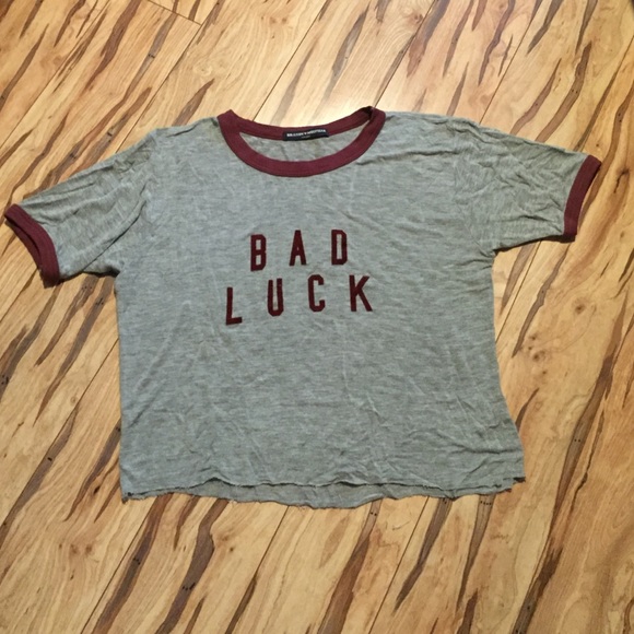 Distressed Brandy Melville "Bad Luck" Tee Shirt