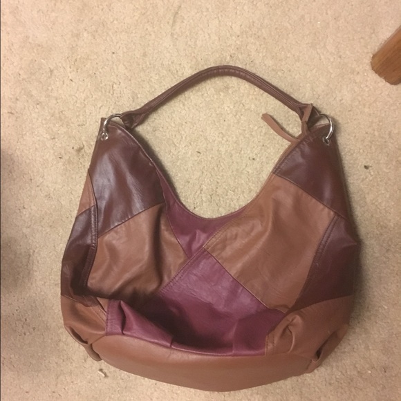Brown leather duffle tote - Picture 1 of 2