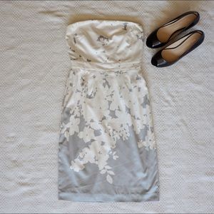 Banana Republic gray and ivory dress floral