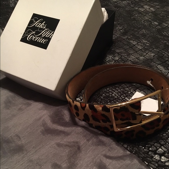 NWT Leopard Print Calf Hair Belt