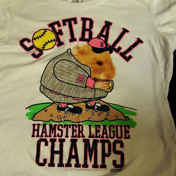 Justice softball hamster glitter shirt