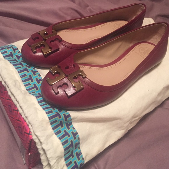 Tory Burch Lowell Flats - Size 5.5 Cabernet Red