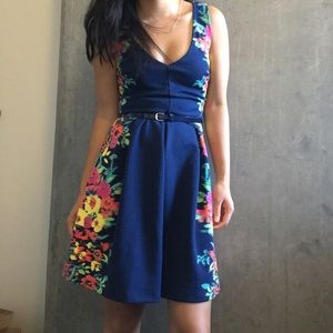 Floral Dress with Belt