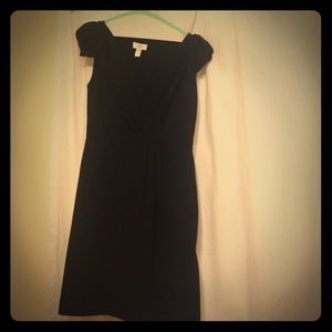Ann Taylor Loft Sz 4 Black draped cocktail dress