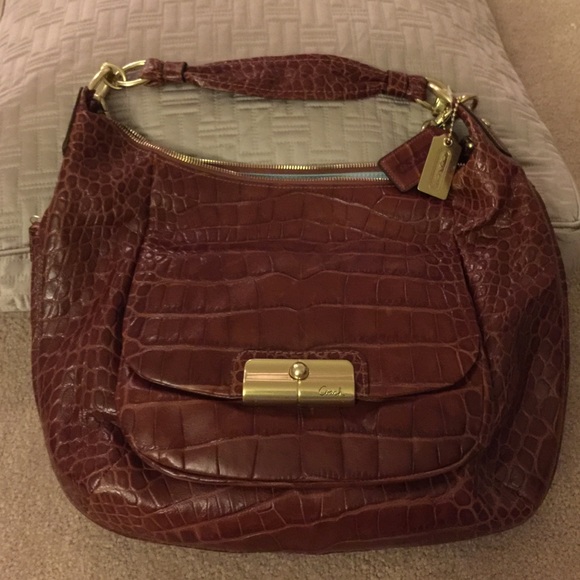 Coach Kristen brown crocodile 16788