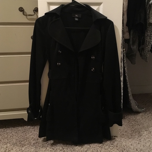Black Cotton Trench Coat