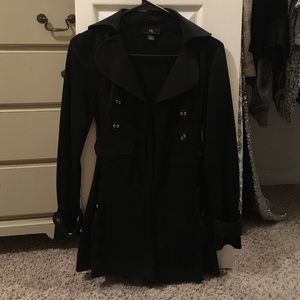 Black Cotton Trench Coat