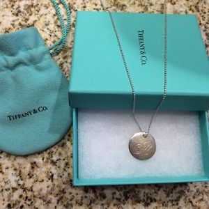 Tiffany Notes Letter "A" Round Pendant