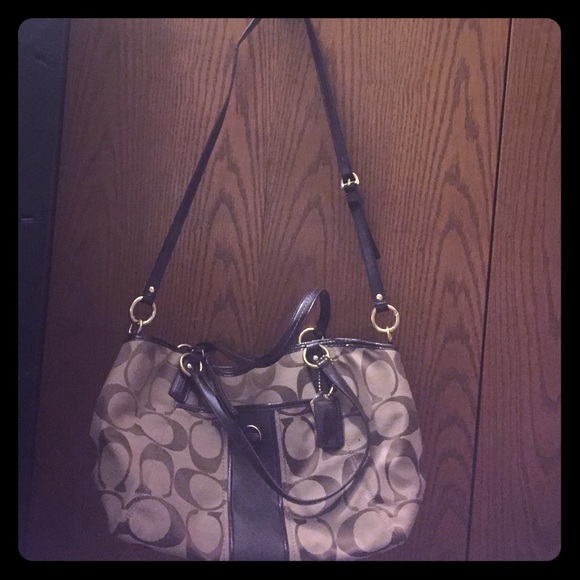 BRAND NEW coach khaki mahogany pocket tote