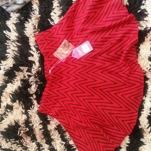 Red mini skirt