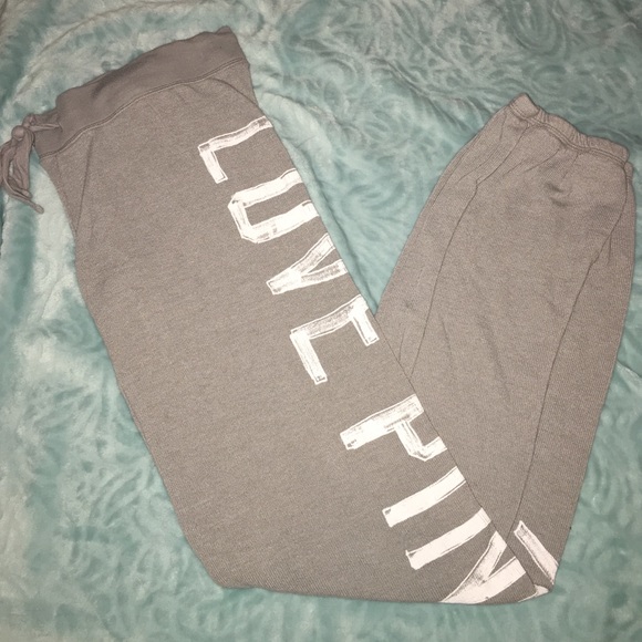 Gray VS PINK fleece sweat pants