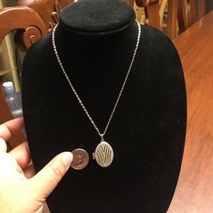 Silver metal base locket. Brand new with 18' chain