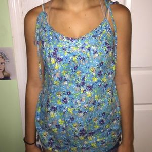 Light blue floral tank top