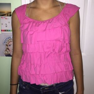 Ruffled pink Hollister shirt