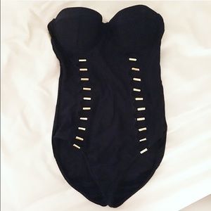 Nastygal strapless one piece swimsuit