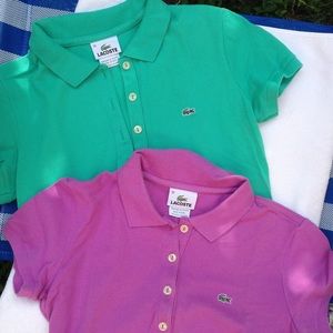 LaCOSTE 2 Tops Size 36 Purple and Green Great Cond