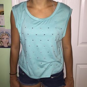 Light blue, heart gems shirt